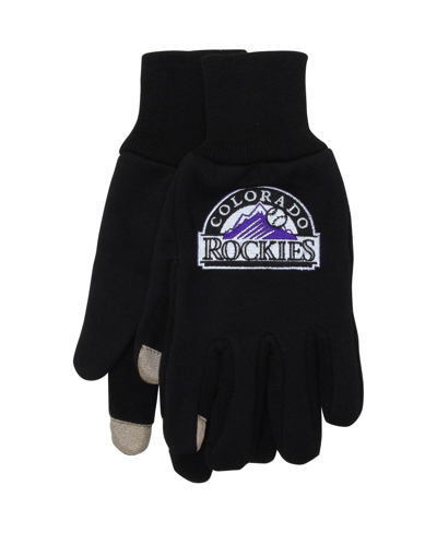 Mcarthur Sports Men's Colorado Rockies Mcarthur Black Team Logo Touch Gloves In Multi