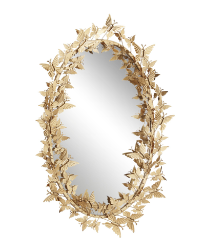 Rosemary Lane Glam Metal Wall Mirror, 33" X 19" In Gold-tone