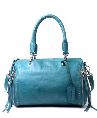 Old Trend Women's Genuine Leather Lily Satchel Bag In Aqua