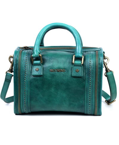 Old Trend Women's Genuine Leather Mini Trunk Crossbody Bag In Aqua