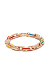 Lauren Rubinski 14kt Yellow Gold Rainbow Enamel Bracelet In Gold