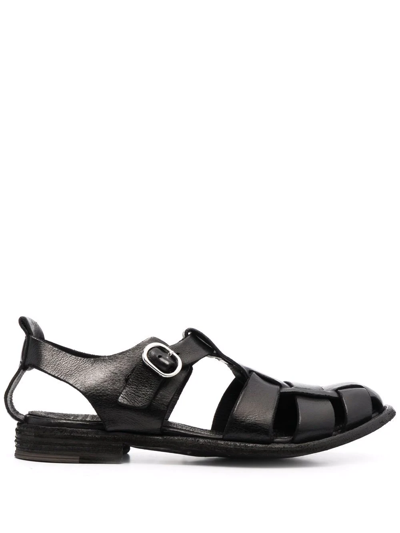 Officine Creative Buckle Leather Sandals In Black