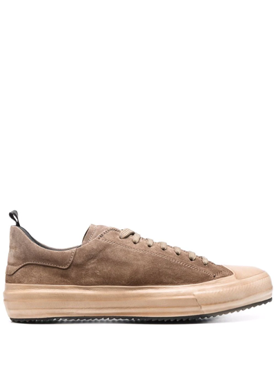 Officine Creative Suede Lace-up Sneakers In Braun