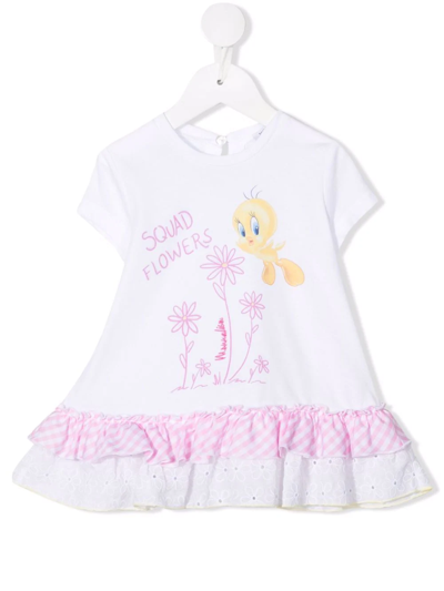 Monnalisa Babies' Girls White Cotton Tweety Top In Bianco