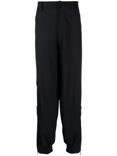 Valentino Logo-embroidered Track Pants In Blue