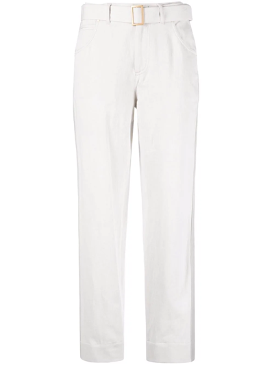 Lorena Antoniazzi Belted Cropped Trousers In White