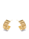 John Hardy 18k Yellow Gold Classic Chain Patterned Huggie Hoop Earrings In Gold