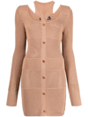 Andreädamo Knitted Midi Dress In Nude