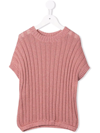Brunello Cucinelli Pink Ribbed Knit Sweater In Pink