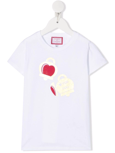 Simonetta Kids' Graphic-print T-shirt In White