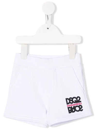 Dsquared2 Babies' Logo印花短裤 In White