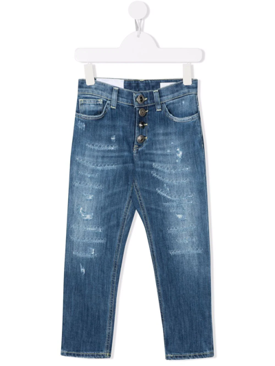 Dondup Kids' Mid-rise Straight-leg Jeans In Blue