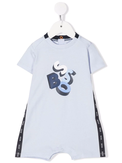 Bosswear Babies' Logo-print Cotton Shorties In Blue