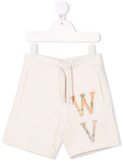 Scotch & Soda Kids' Little Boy's & Boy's Placed Artwork Sweat Shorts In White