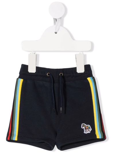 Paul Smith Junior Babies' Big Pony Cotton-blend Track Shorts In Blue