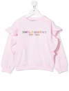 Philosophy Di Lorenzo Serafini Teen Logo-print Ruffled Sweatshirt In Pink