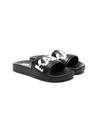 Karl Lagerfeld Kids' Black Karl Slide Sandals