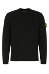 Stone Island Blue Wool Sweater In Black