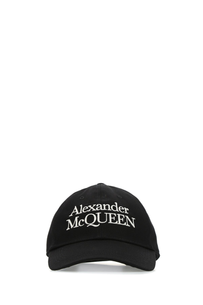 ALEXANDER MCQUEEN ALEXANDER MCQUEEN BLACK COTTON HAT
