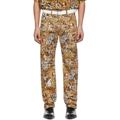 Lu'u Dan Ssense Exclusive Beige Leopard Collage Jeans In Leopard Faces