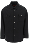 424 Button-down Fitted Shirt Jacker In Black