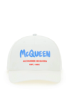 Alexander Mcqueen Branded Graffiti Baseball Cap In White