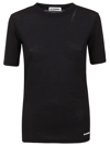 JIL SANDER JIL SANDER WOMEN'S BLACK COTTON T-SHIRT,JPPU707510WU248308001 XL