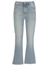 Mother The Outsider Flood Fray Ankle Jeans In Light Blue