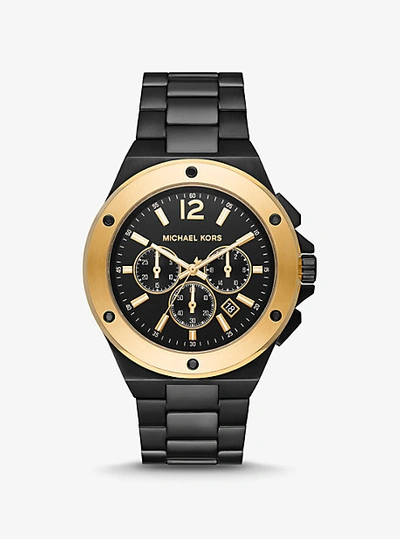 Michael Kors Oversized Lennox Two-tone Watch In Black