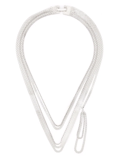 Wouters & Hendrix Serpentine Statement Layered Necklace In Silber