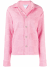 Bottega Veneta Woven-jacquard Toweling Button-down Jacket In Rosa