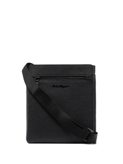 Ferragamo Logo Plaque Crossbody Bag In Black