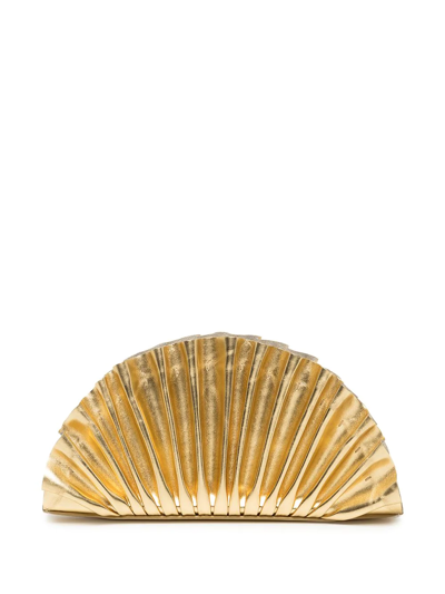 Cult Gaia Nala Mini Clutch With Pleated Detailing In Gold