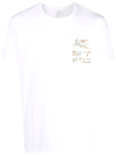 Etro Embroidered-design Short-sleeve T-shirt In Weiss