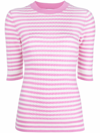 GANNI STRIPED CASHMERE-WOOL TOP