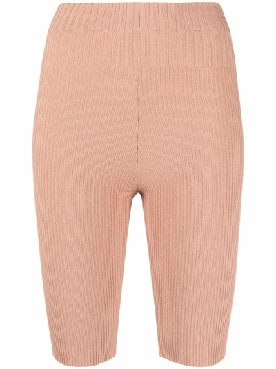 Andreädamo Andreadamo Skin Pink Stretch Viscose Blend Leggings In Orange