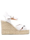 Castaã±er Castaner Bromelia Lurex Wedge Espadrilles In White