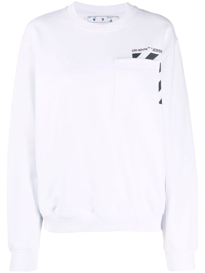 Off-white Marker Logo-print Sweatshirt In White