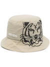 Kenzo Tiger Logo-print Bucket Hat In Nude
