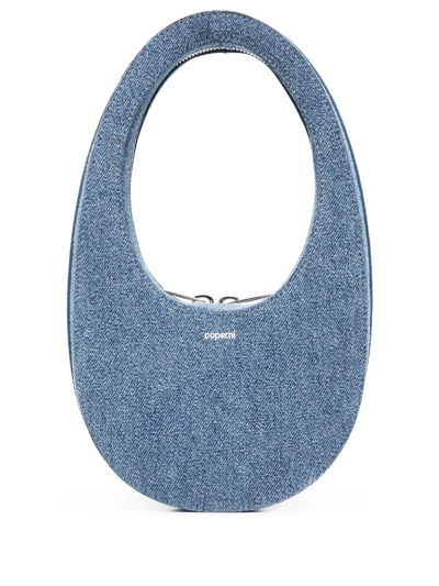 Coperni Mini Swipe Denim Tote Bag In Blau