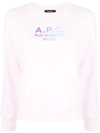 Apc Rue Madame Paris Cotton Sweatshirt In Rosa