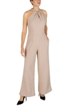 Julia Jordan Halter Neck Jumpsuit In Latte