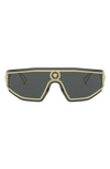 Versace Shield Sunglasses In Gold/ Grey