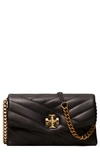 TORY BURCH KIRA CHEVRON QUILTED LEATHER WALLET ON A CHAIN