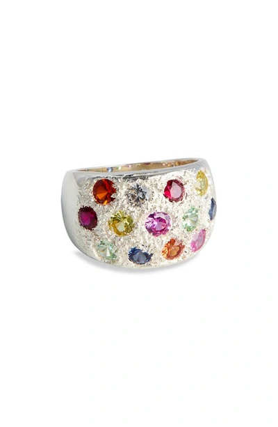 Bleue Burnham Grand Riviera Sapphire Signet Ring In Silver