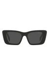 Prada Symbole 51mm Rectangular Sunglasses In Black