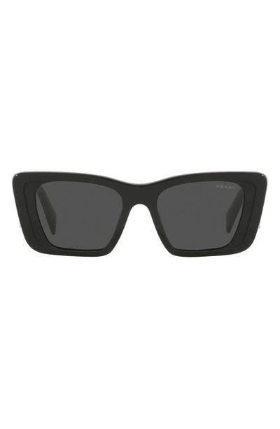 Prada Symbole 51mm Rectangular Sunglasses In Black 2