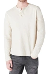 Lucky Brand Mens Crewneck Button Placket Henley Shirt In Oatmeal