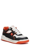 Valentino Garavani Roman Stud Low Top Sneaker In Black/ White/ Orange