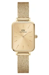 DANIEL WELLINGTON QUADRO UNITONE MESH STRAP WATCH, 20MM X 26MM